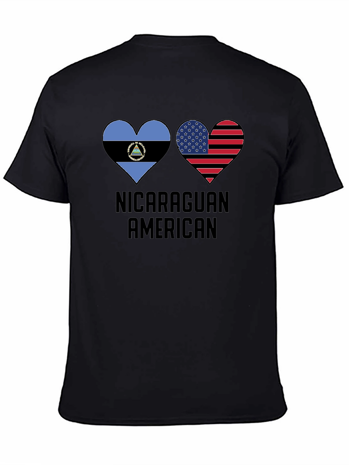 Nicaraguan American Flag Heart T-Shirt