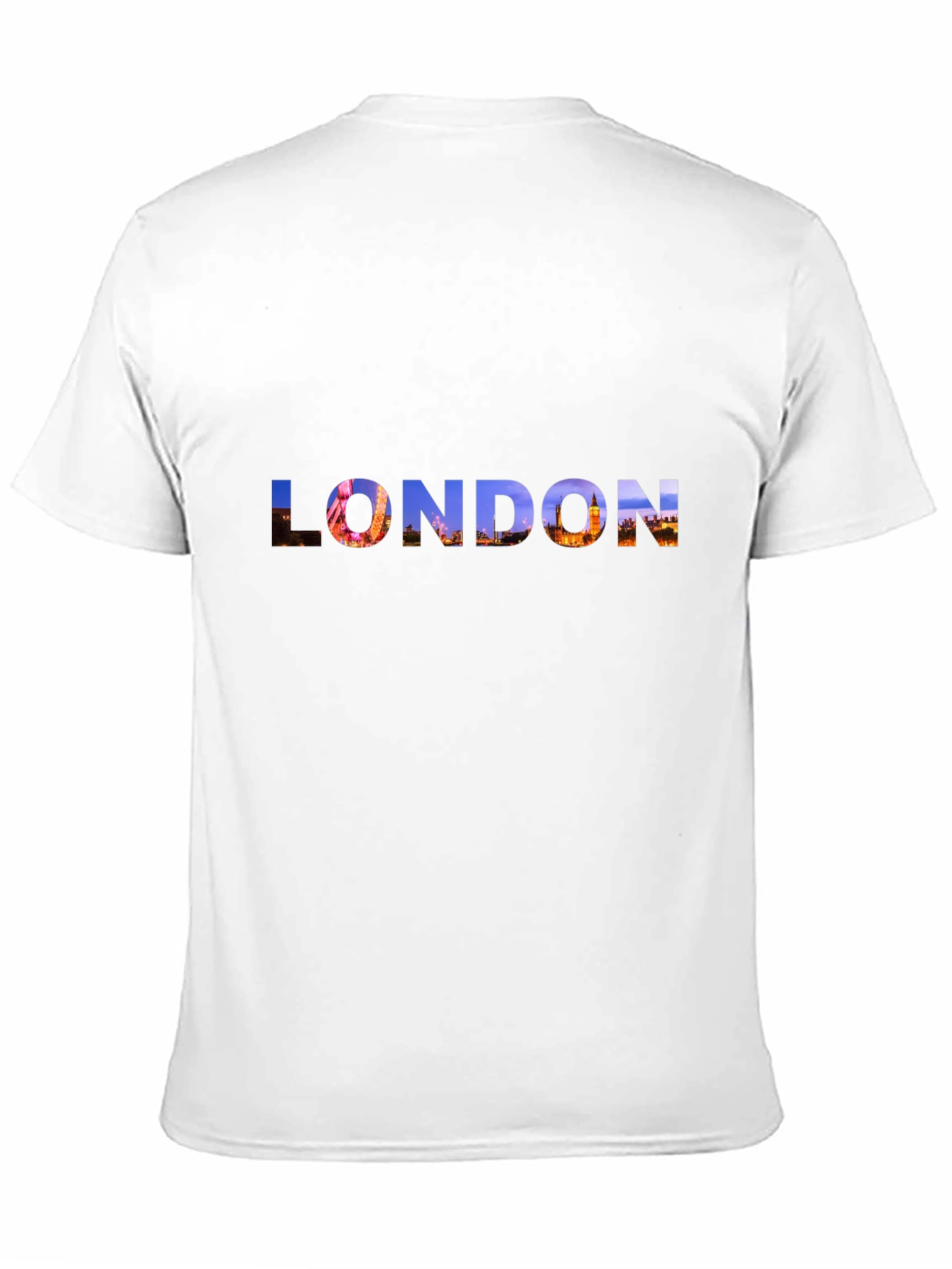London Skyline Graphic Tee - Black Cotton T-Shirt