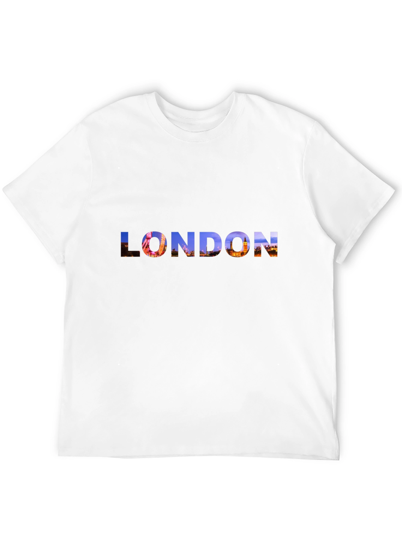 London Skyline Graphic Tee - Black Cotton T-Shirt