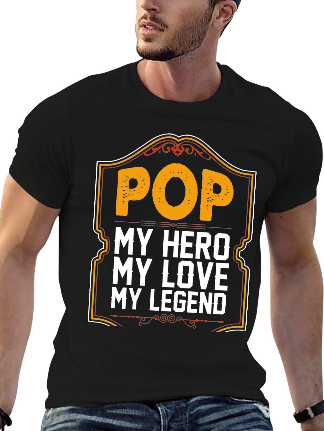 Pop Hero Legend Black Graphic T-Shirt