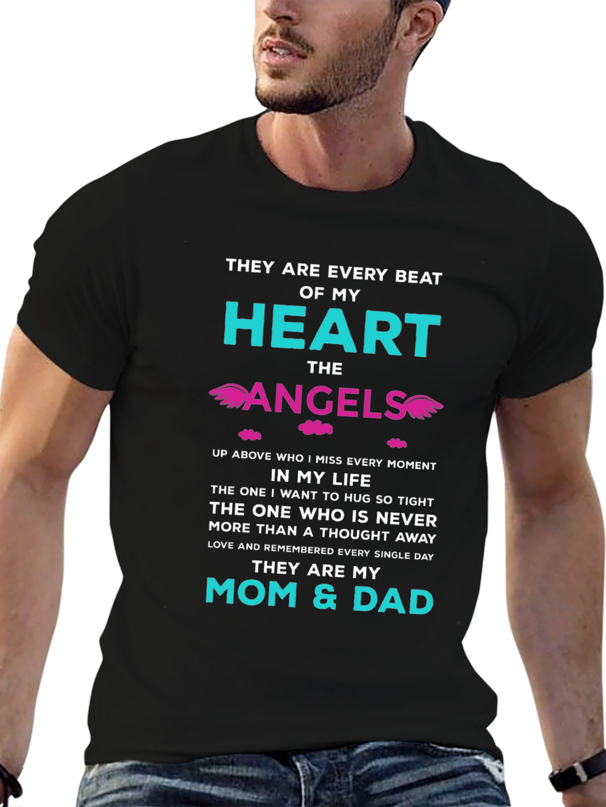 Memorial T-Shirt: Mom & Dad Angels