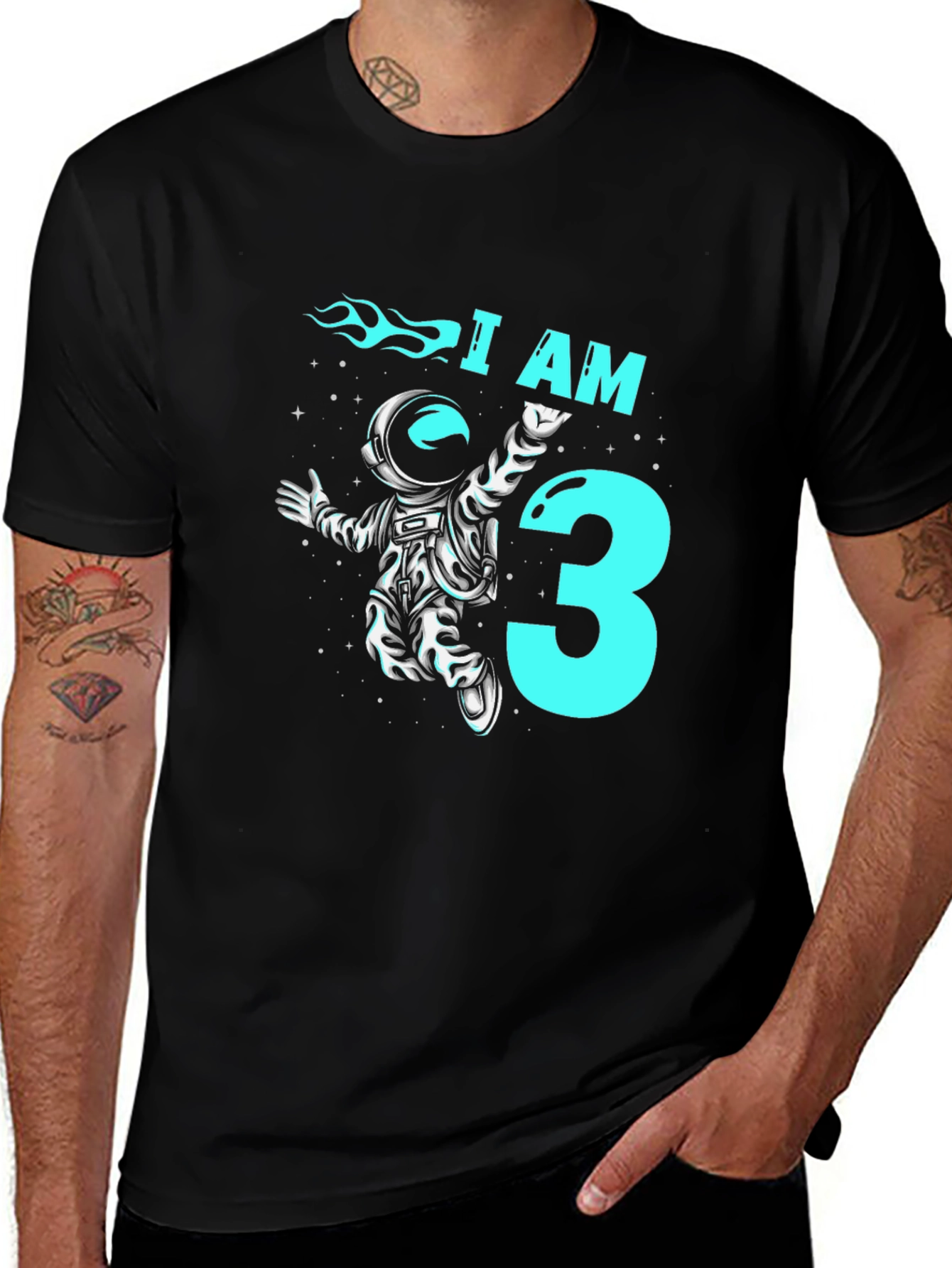 I AM 3 Astronaut Birthday T-Shirt