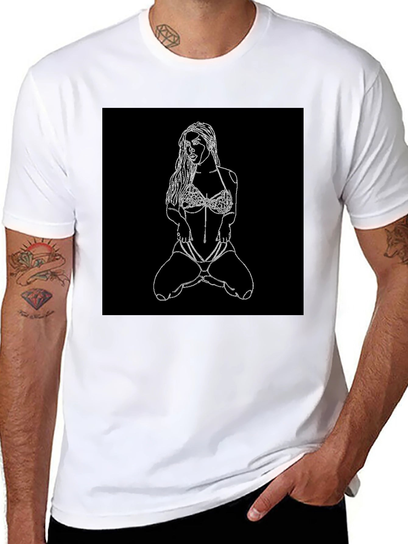 Black T-Shirt with Graphic Design