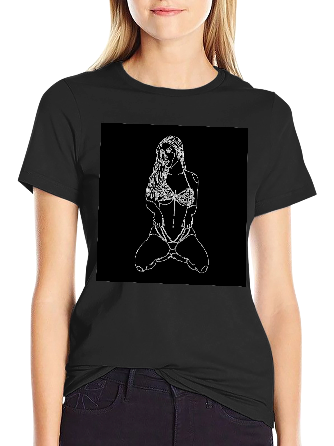 Black T-Shirt with Graphic Design