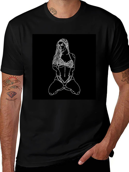 Black T-Shirt with Graphic Design