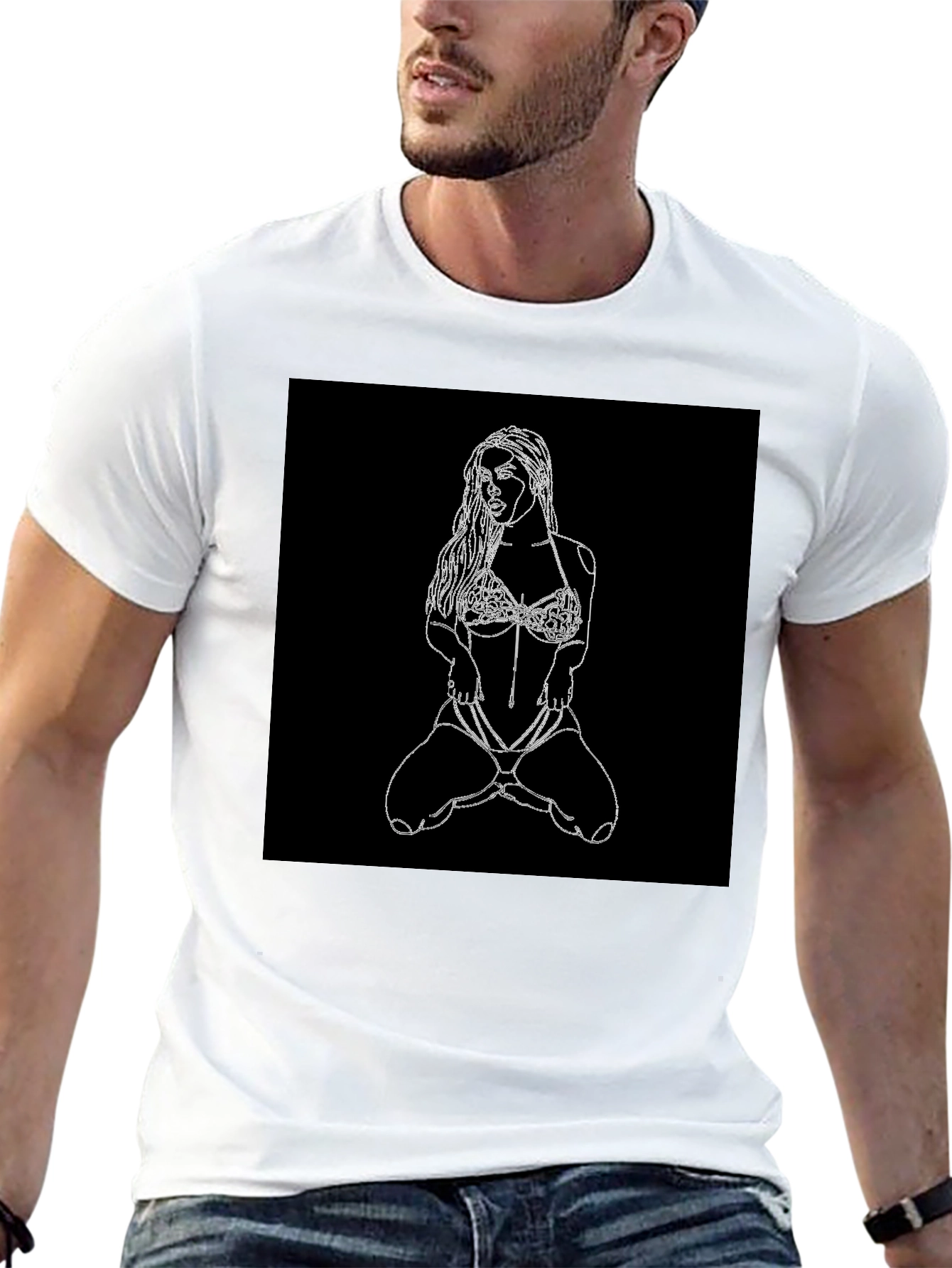 Black T-Shirt with Graphic Design