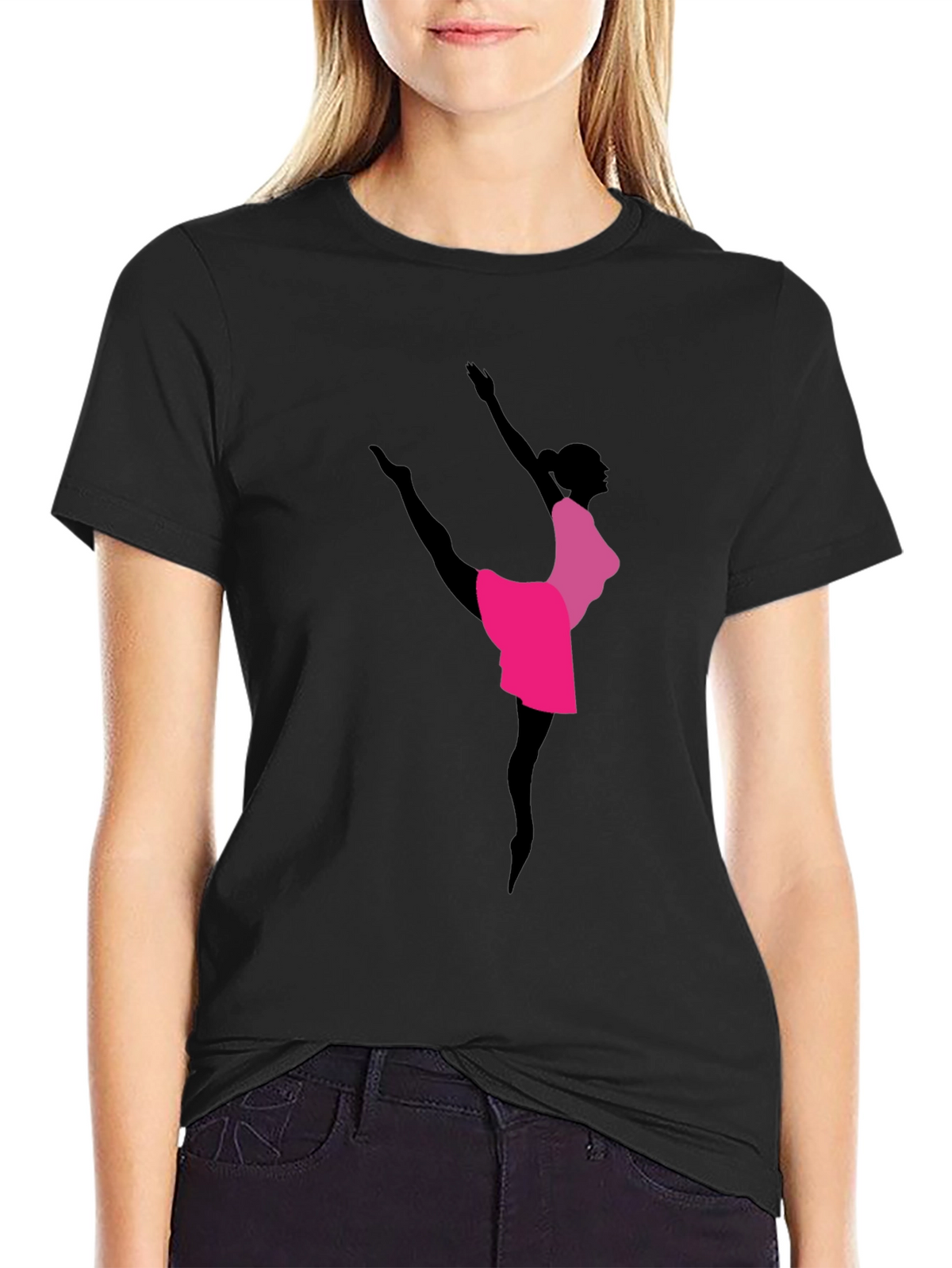 Elegant Ballerina Graphic Tee - Dancer Shirt