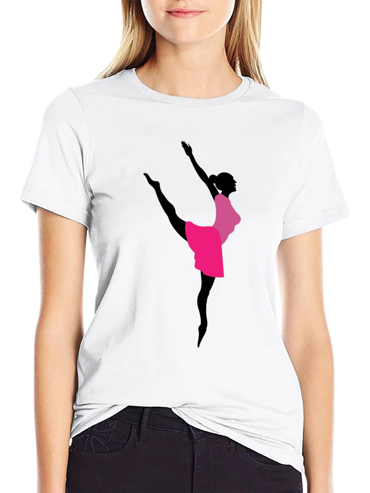 Elegant Ballerina Graphic Tee - Dancer Shirt