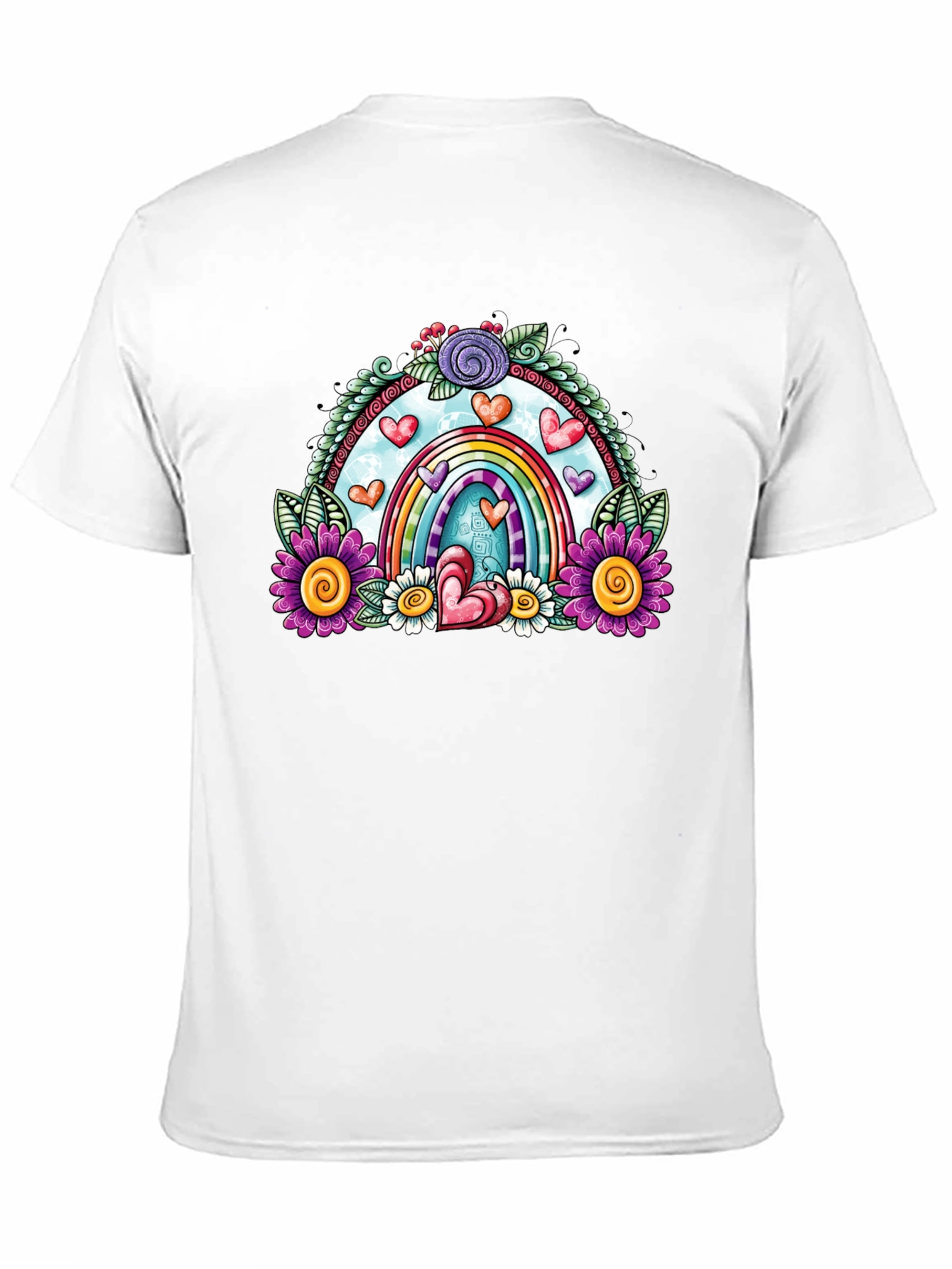Rainbow Heart Floral T-Shirt