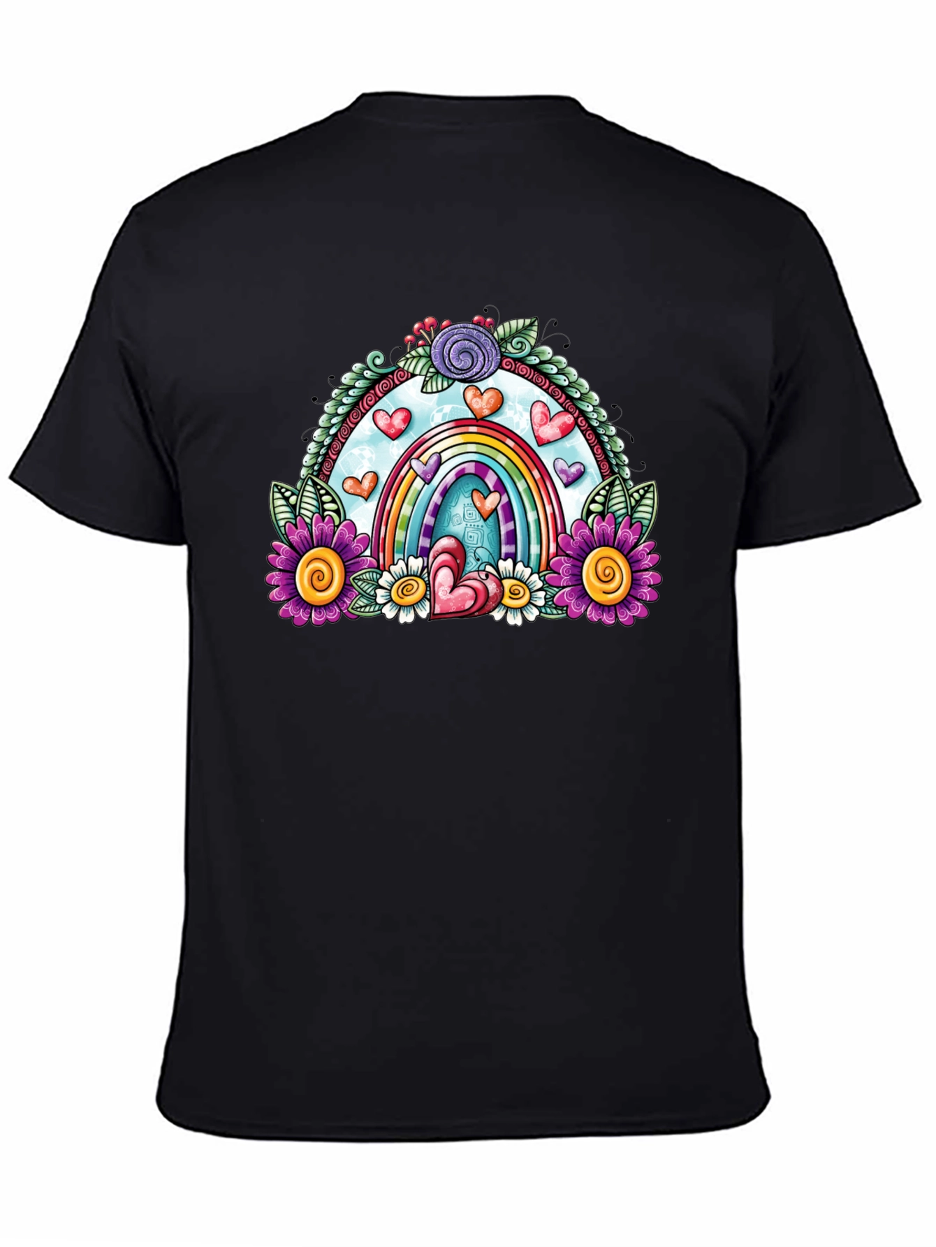 Rainbow Heart Floral T-Shirt