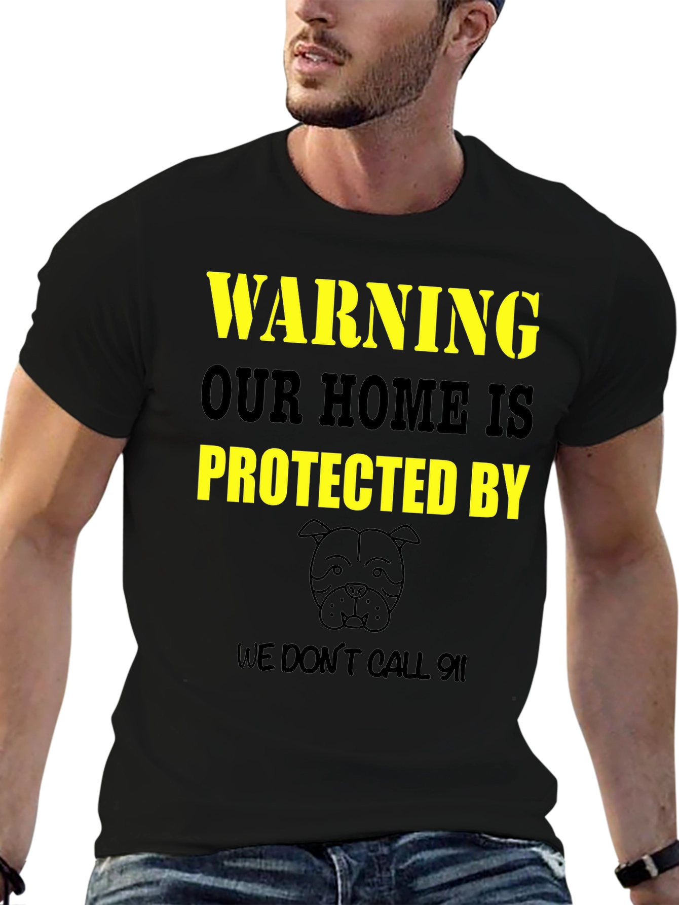 Warning Protected By Dog T-Shirt