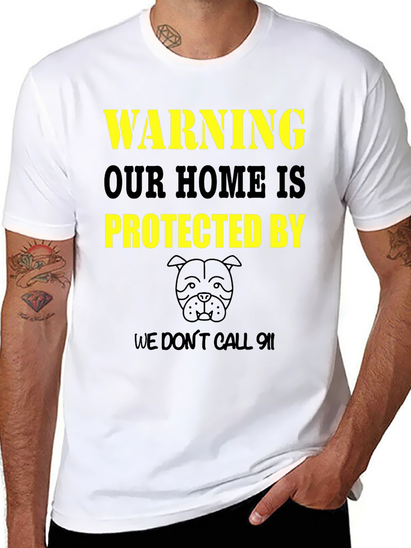 Warning Protected By Dog T-Shirt