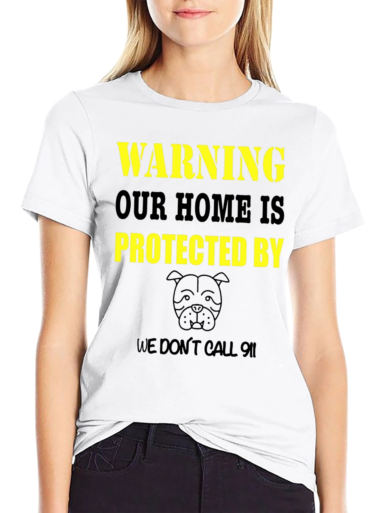 Warning Protected By Dog T-Shirt