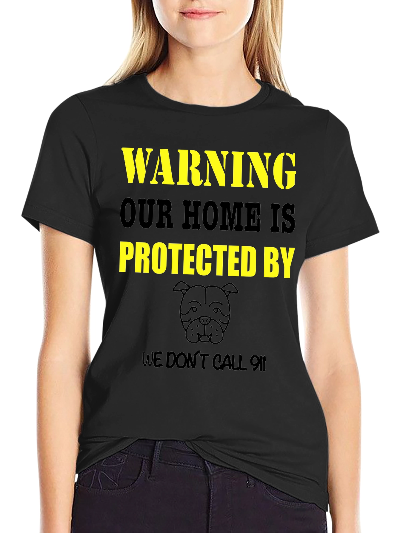 Warning Protected By Dog T-Shirt