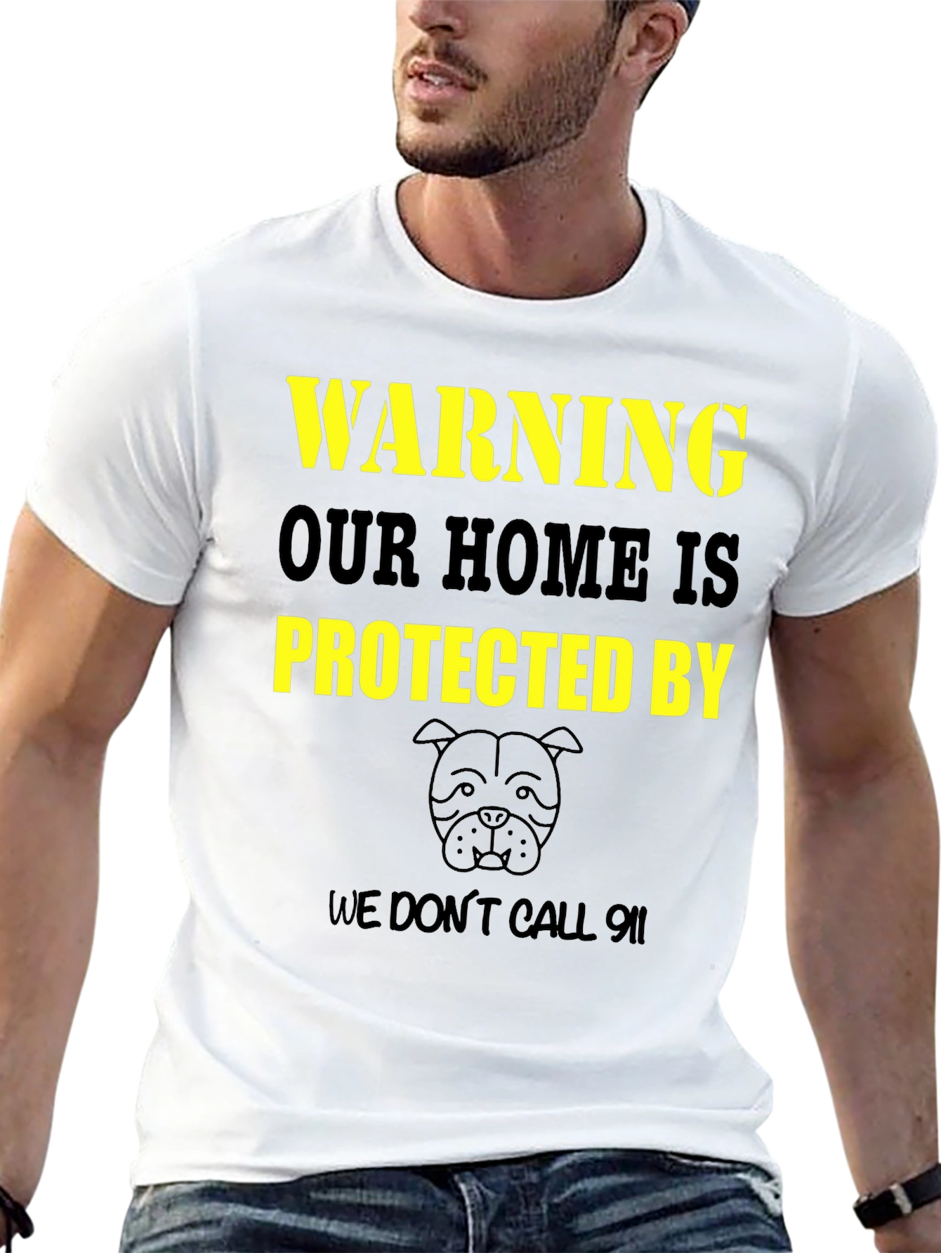 Warning Protected By Dog T-Shirt
