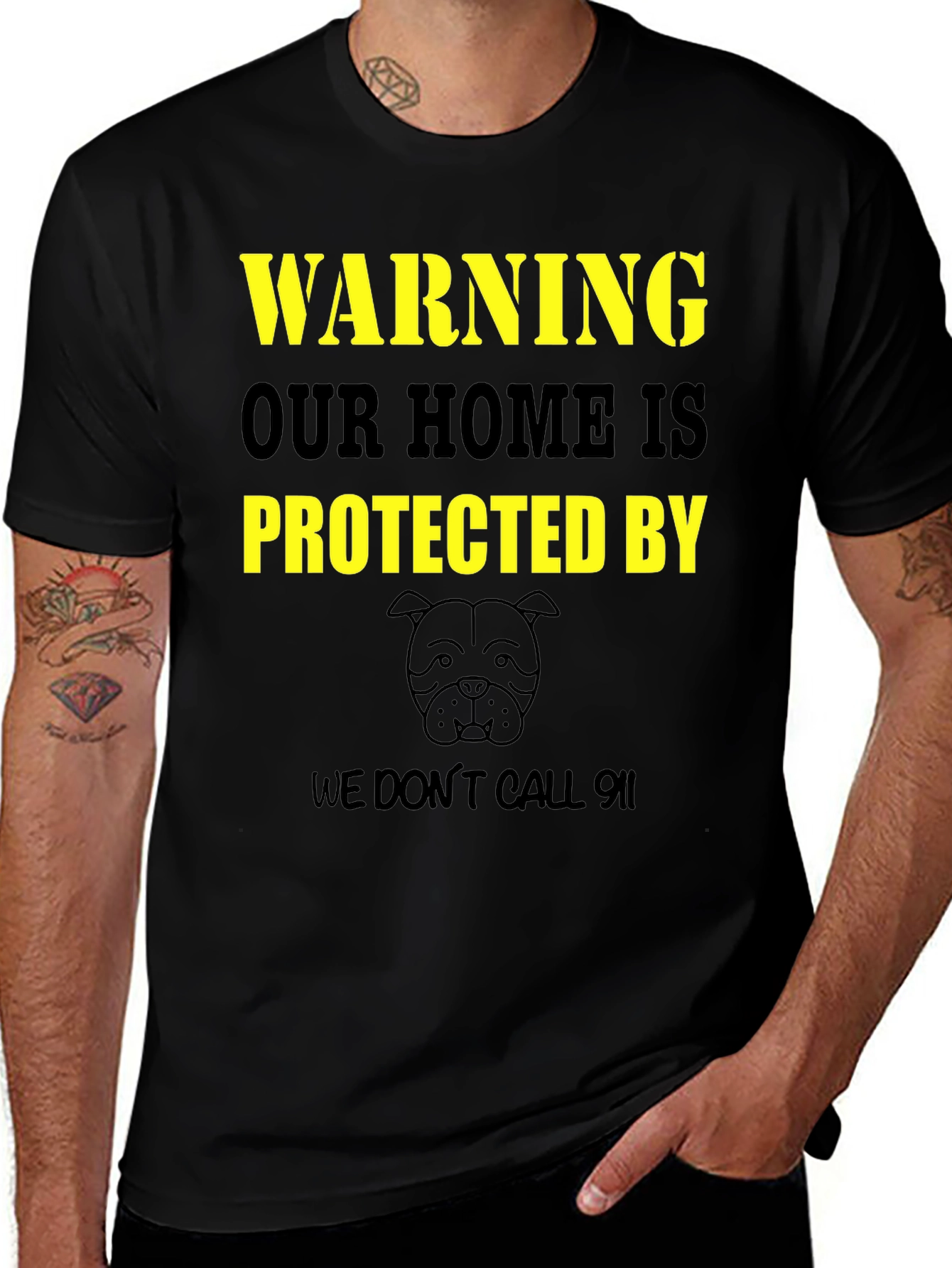 Warning Protected By Dog T-Shirt