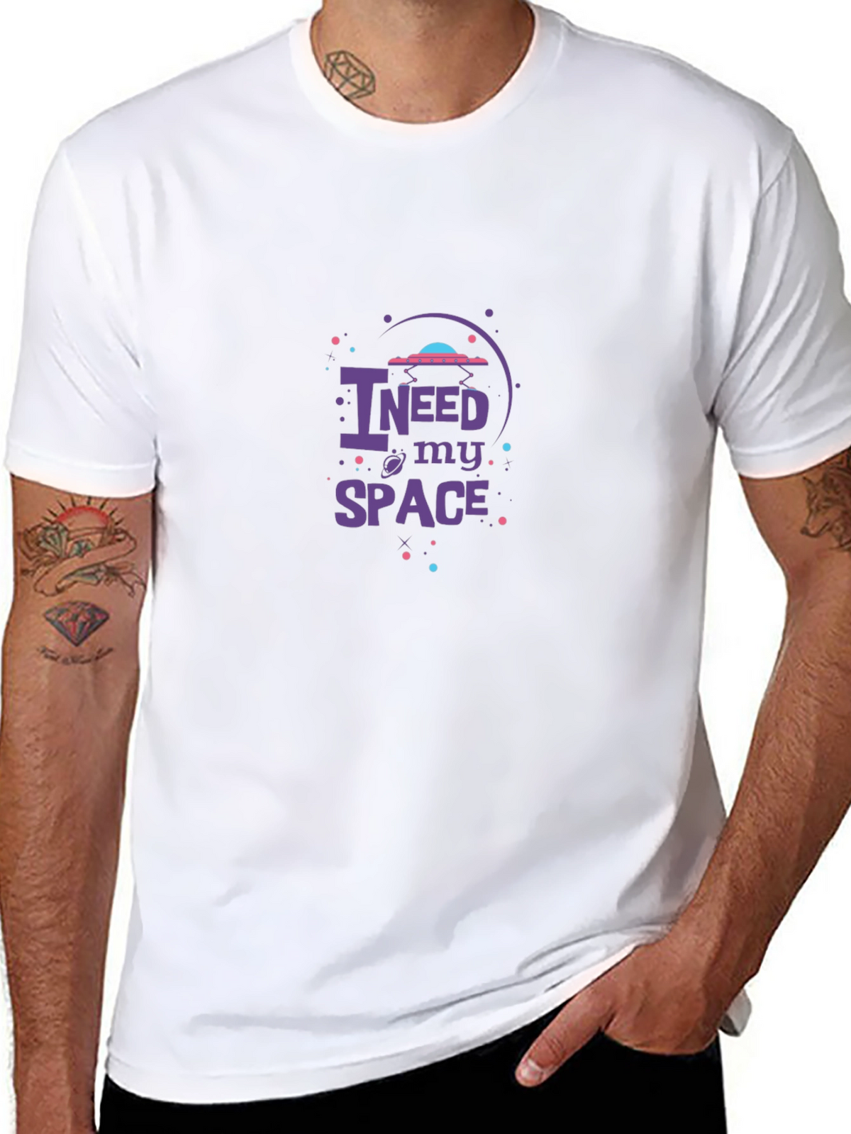 I Need My Space Black Graphic Tee
