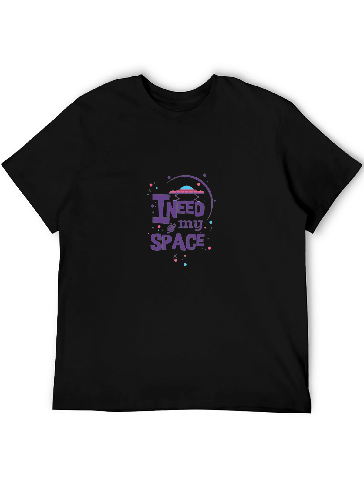 I Need My Space Black Graphic Tee