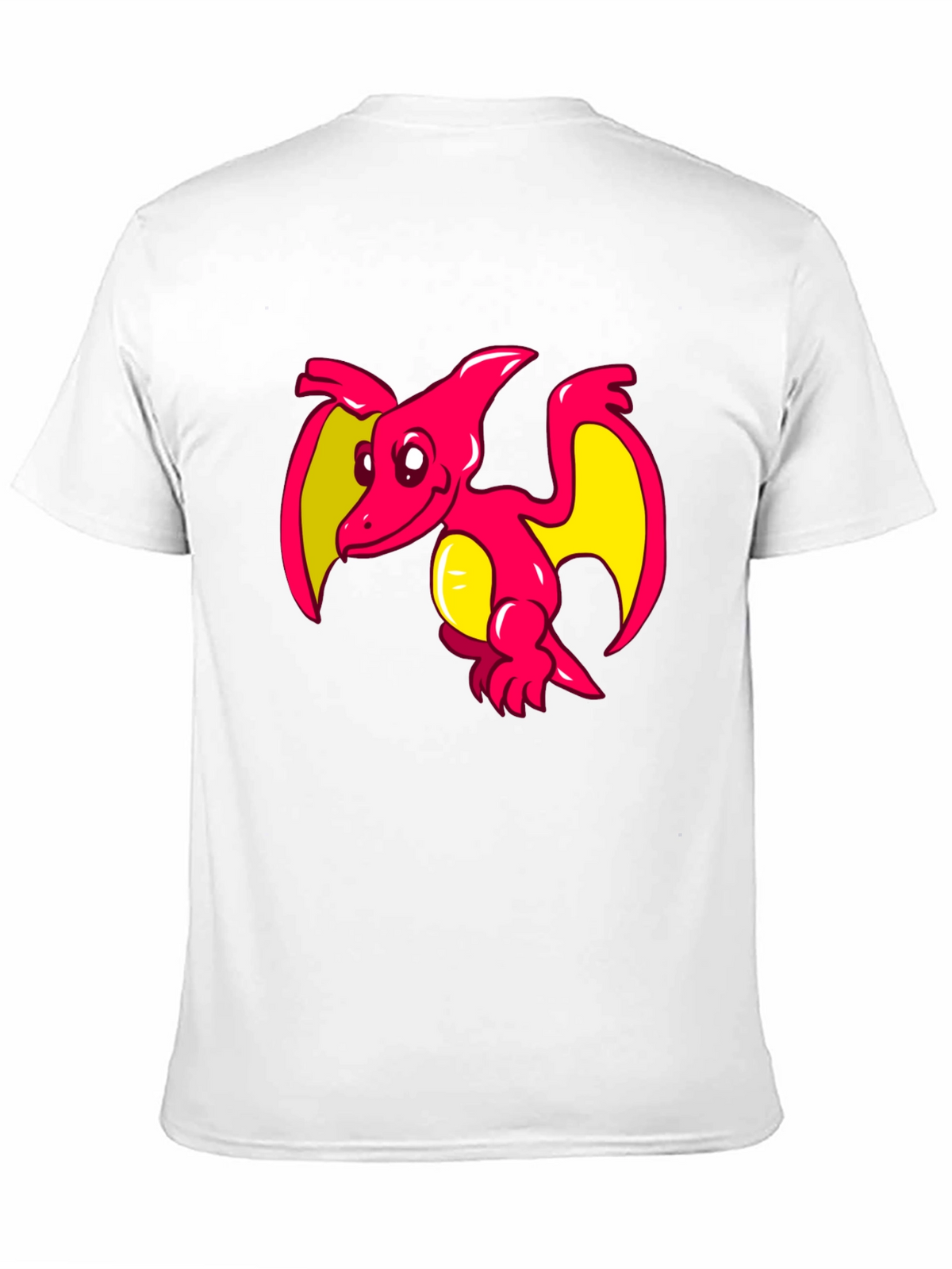 Cartoon Pterodactyl Graphic Tee - Black