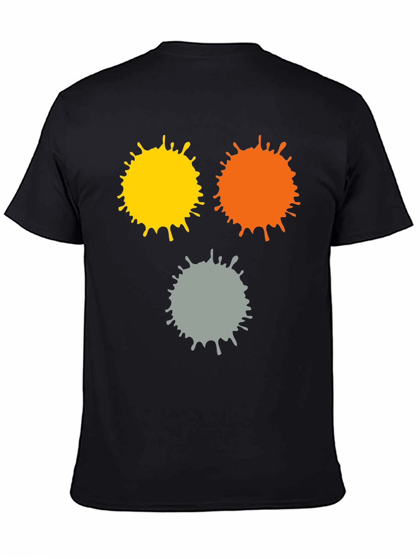 Abstract Splatter Print Black T-Shirt