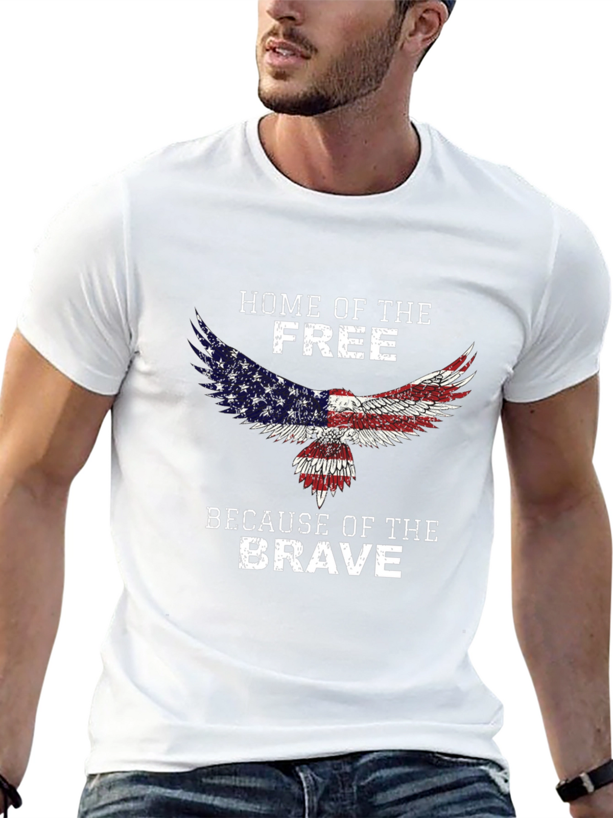 Home of the Free Eagle Patriotic Tee