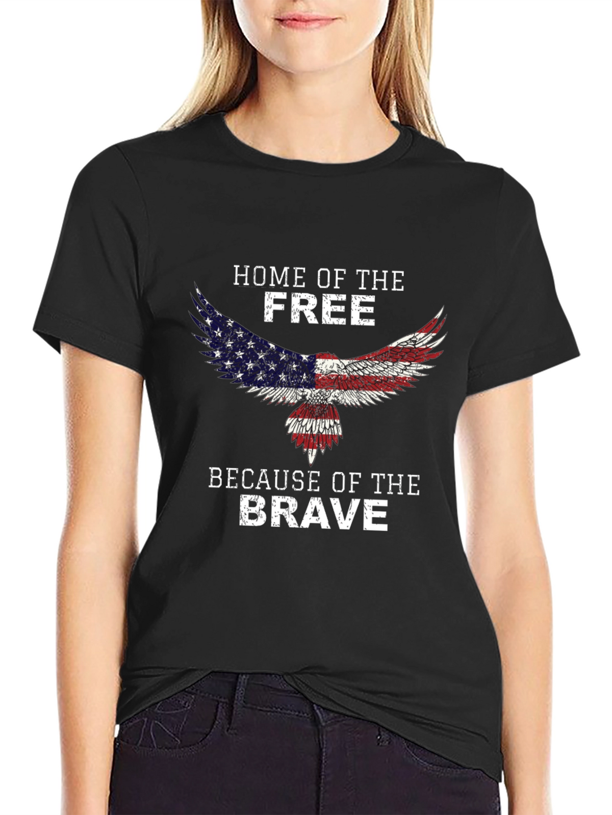 Home of the Free Eagle Patriotic Tee