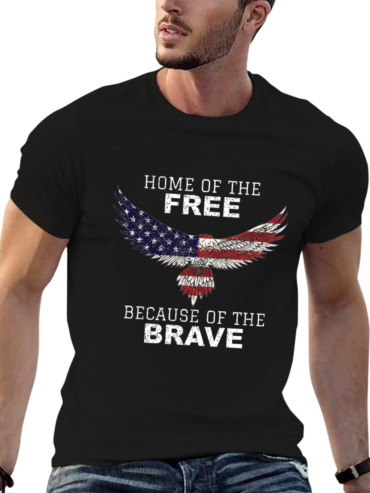 Home of the Free Eagle Patriotic Tee