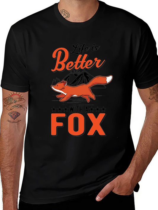 Life is Better with a Fox Graphic Tee - Black