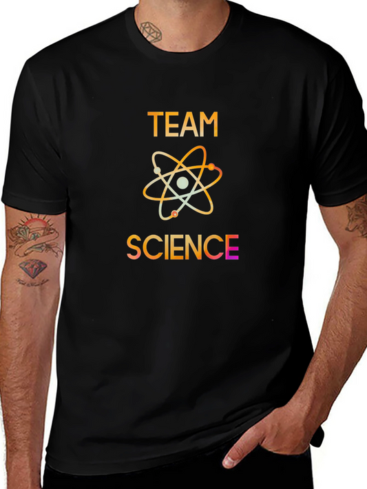 Team Science Graphic Print Black T-Shirt