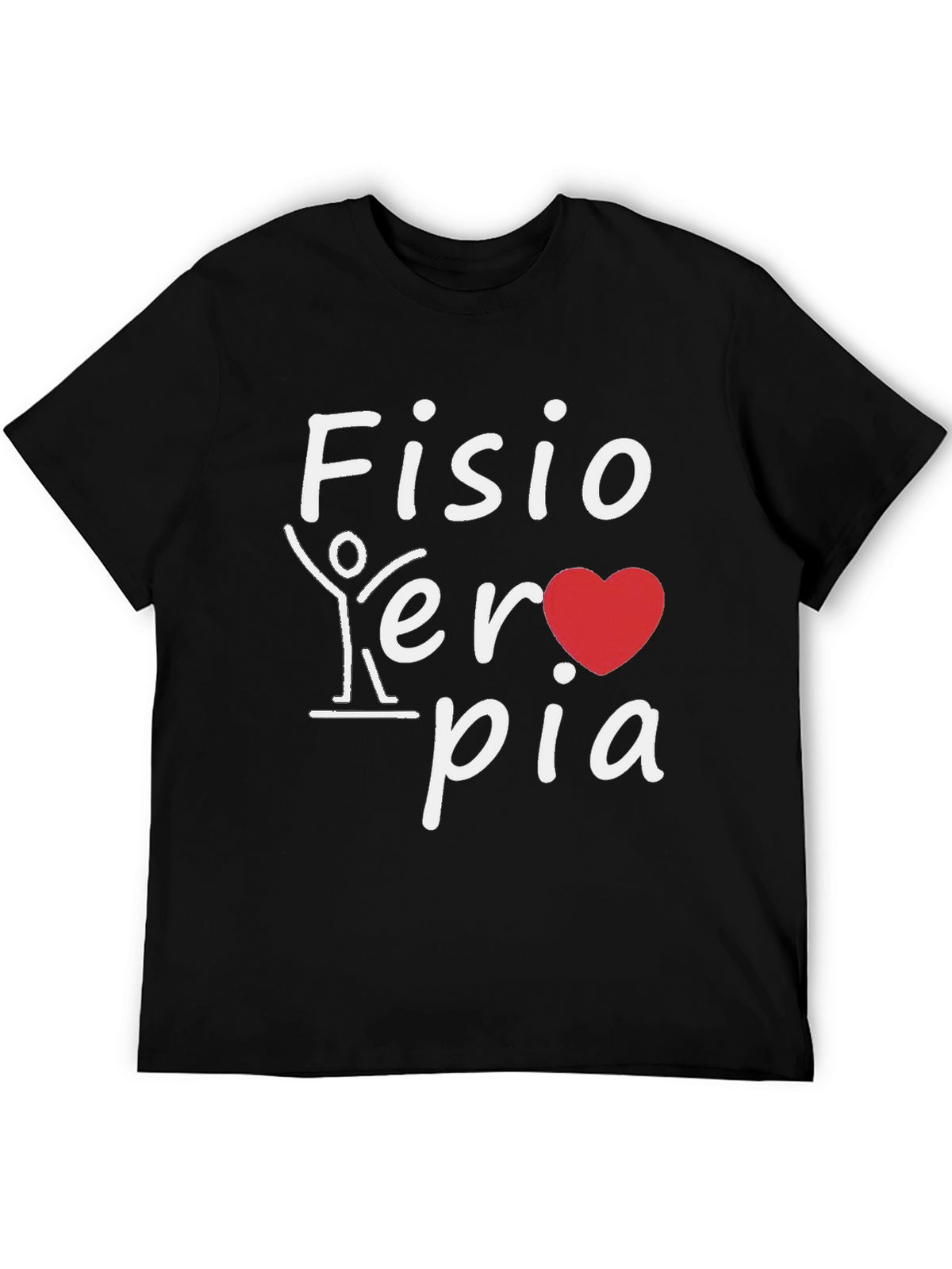 Fisioterapia T-Shirt: Heart and Stick Figure Design
