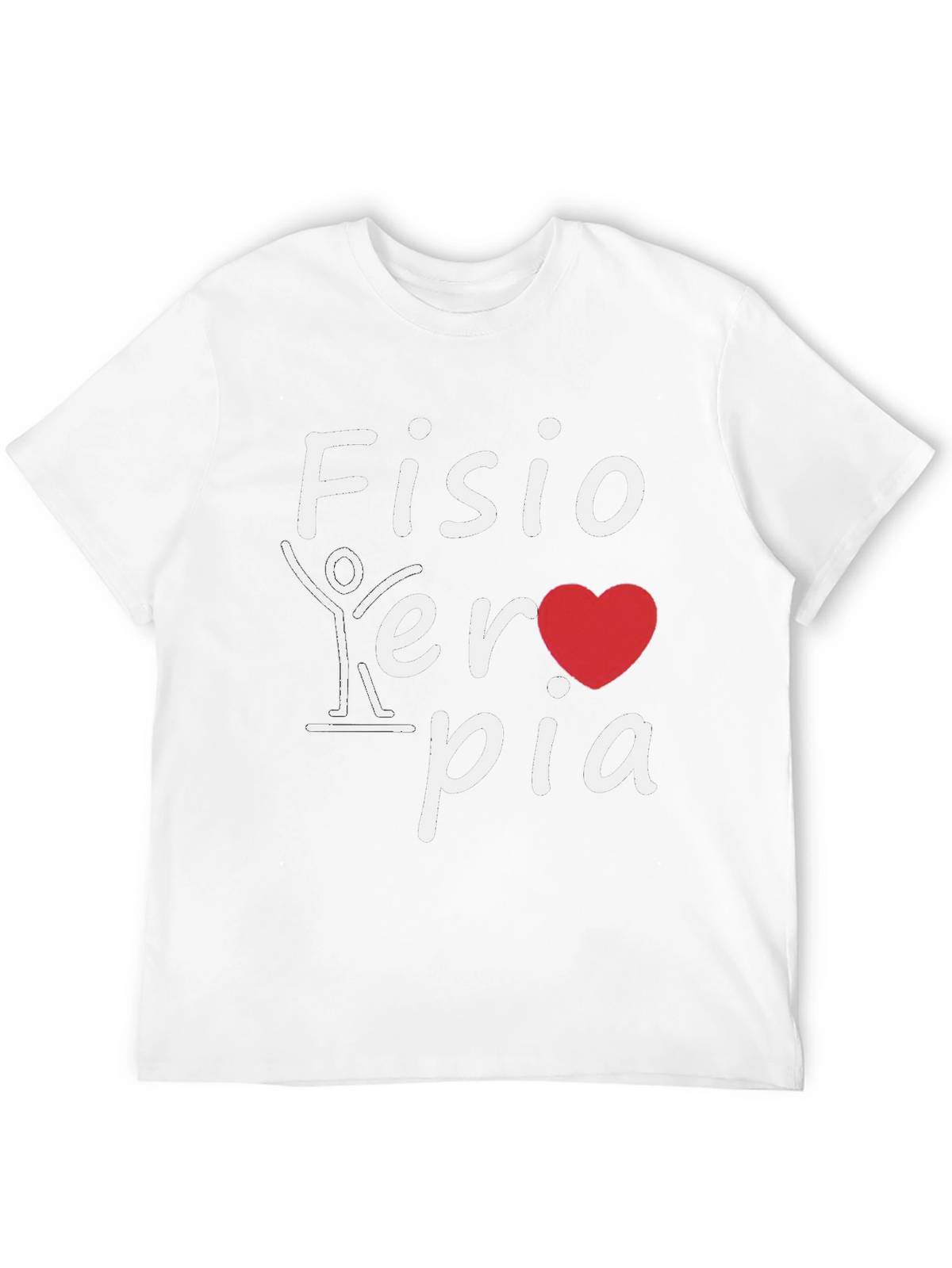 Fisioterapia T-Shirt: Heart and Stick Figure Design