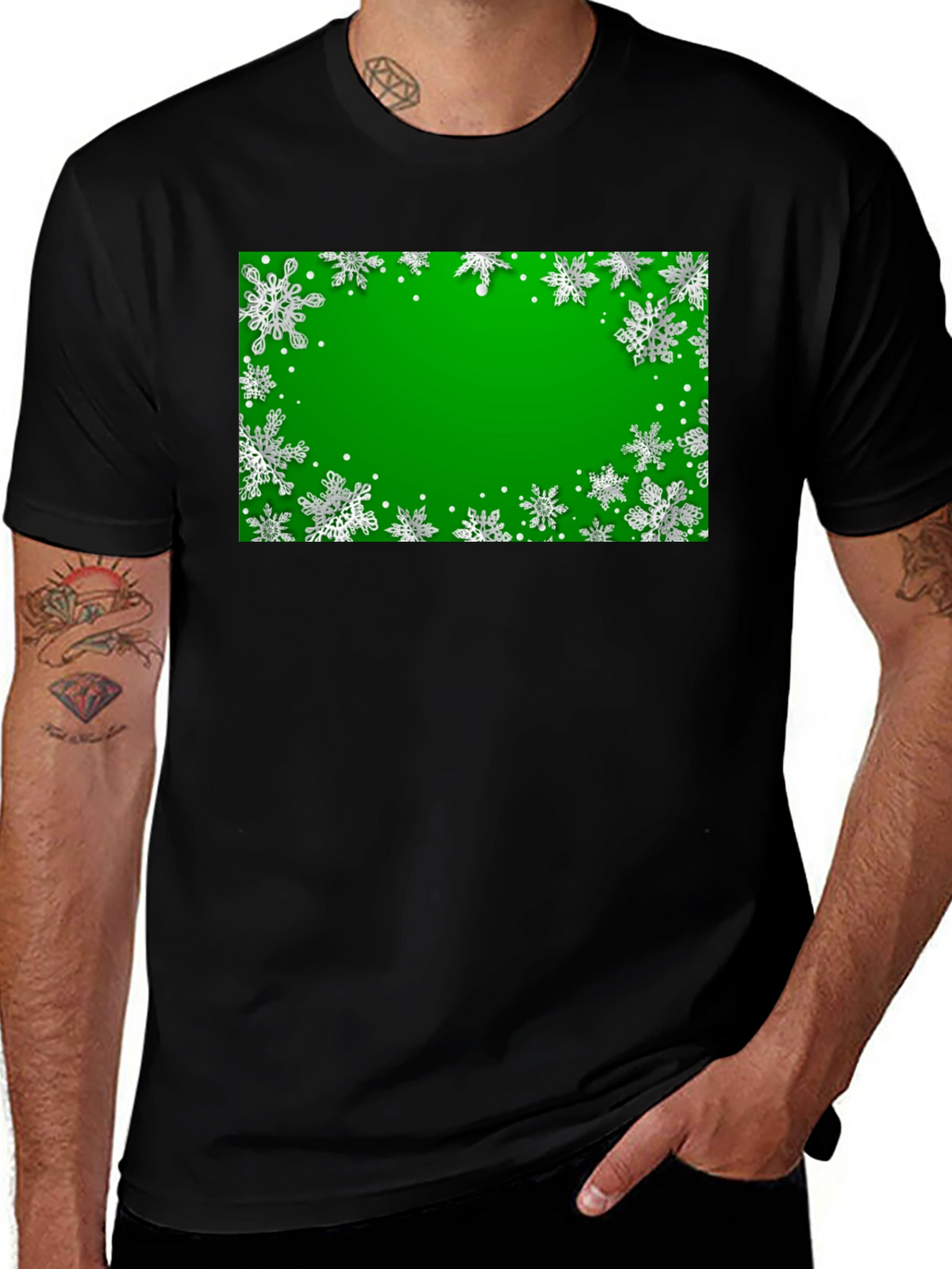 Festive Snowflake Border T-Shirt
