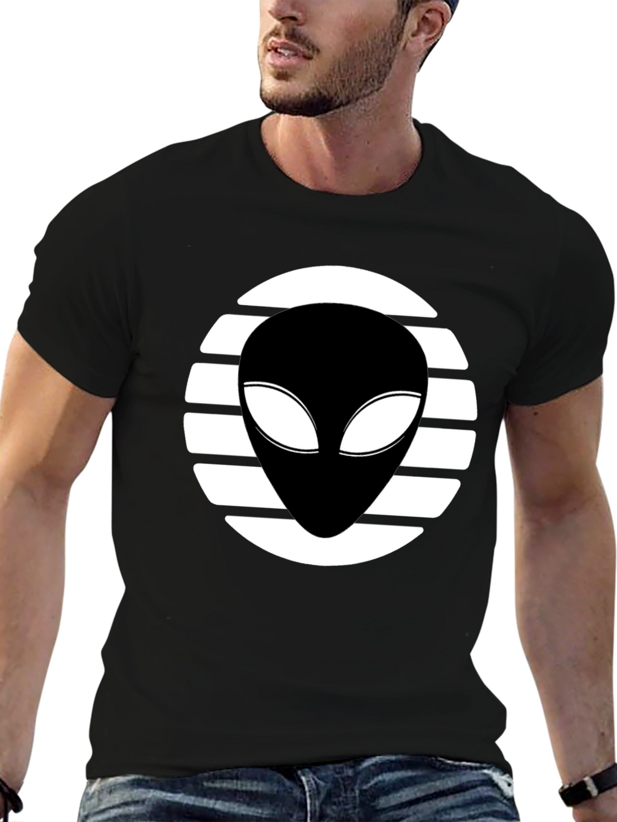 Alien Graphic Black T-Shirt