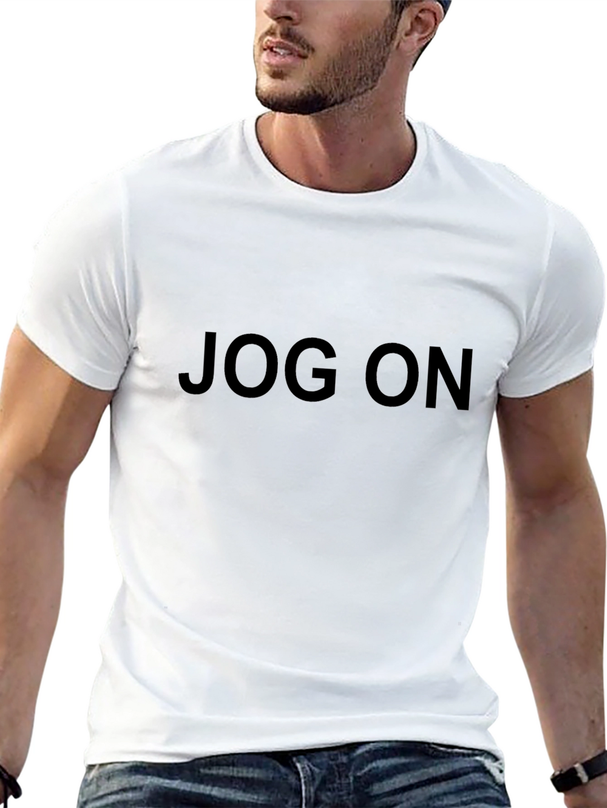 Jog On Black T-Shirt - Casual Style