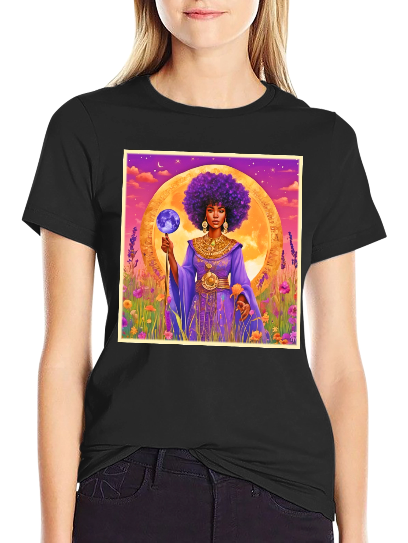 Celestial Queen T-Shirt - Afro Art Tee