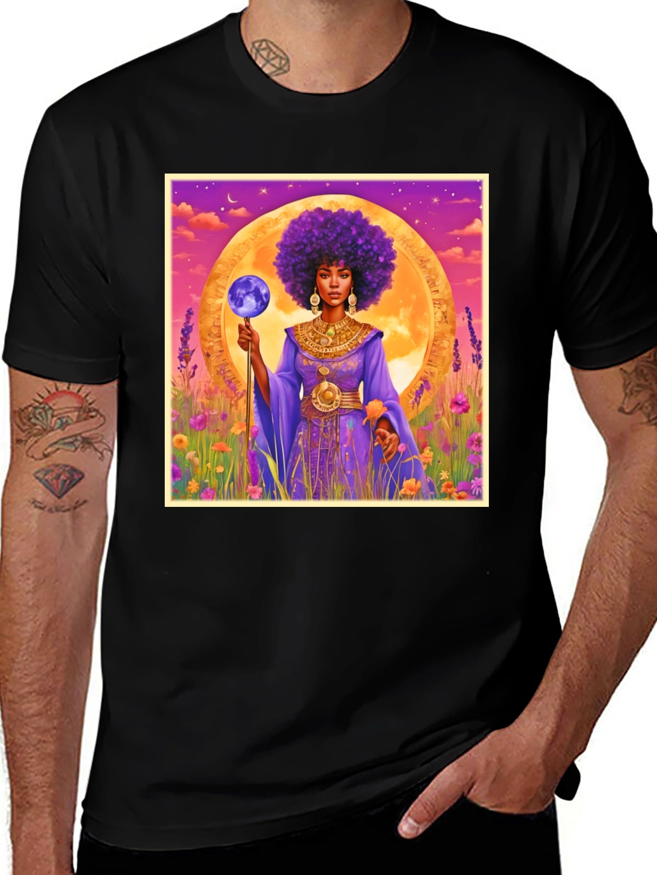 Celestial Queen T-Shirt - Afro Art Tee