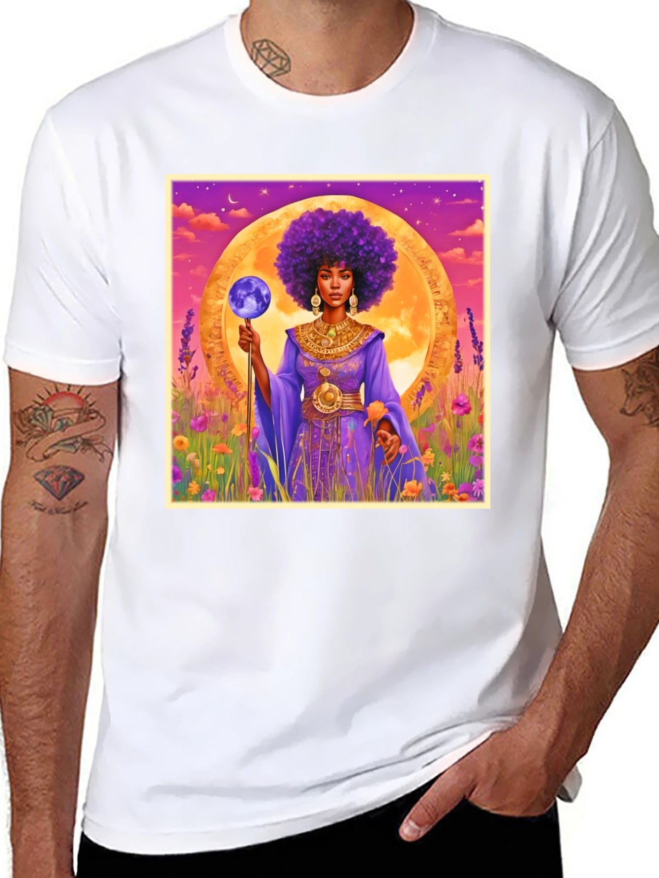Celestial Queen T-Shirt - Afro Art Tee