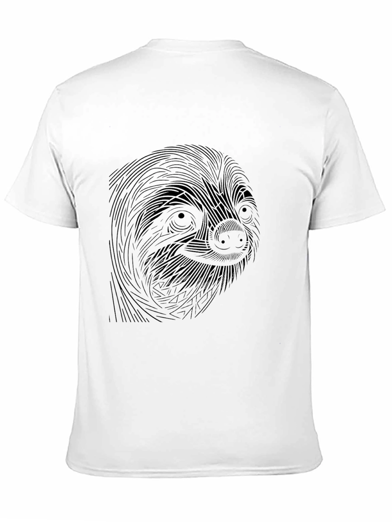 Sloth Graphic Black T-Shirt - Unique Line Art Design