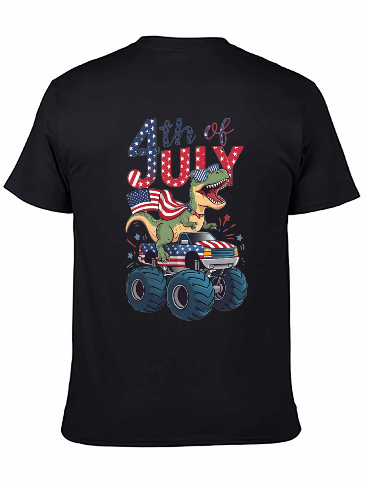 Patriotic Dinosaur Monster Truck 4th of July T-Shirt
