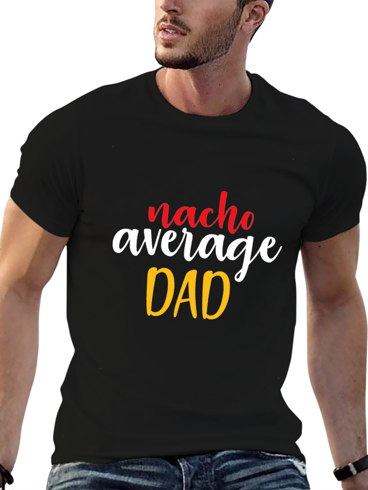 Nacho Average Dad Graphic T-Shirt - Black