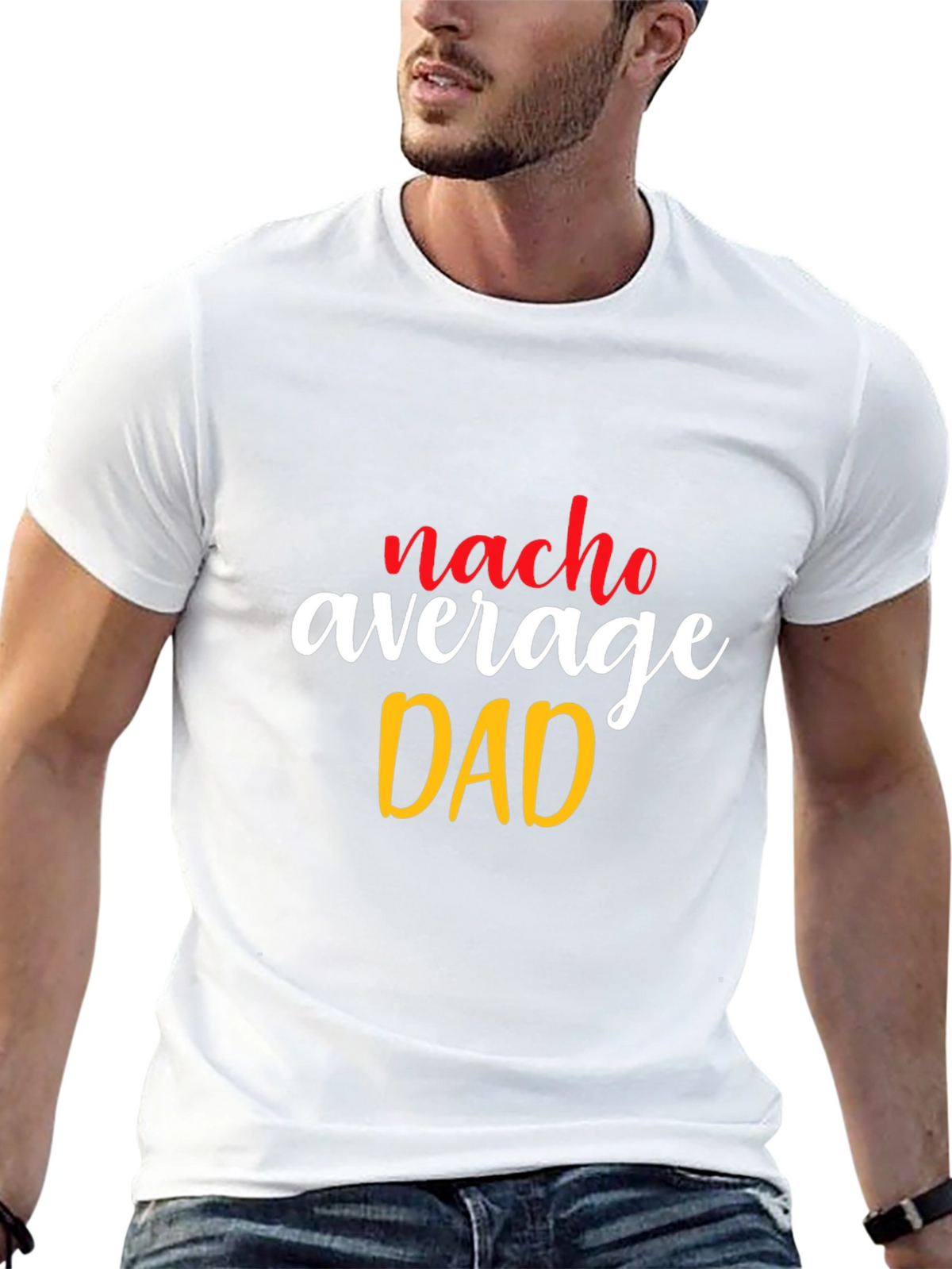 Nacho Average Dad Graphic T-Shirt - Black