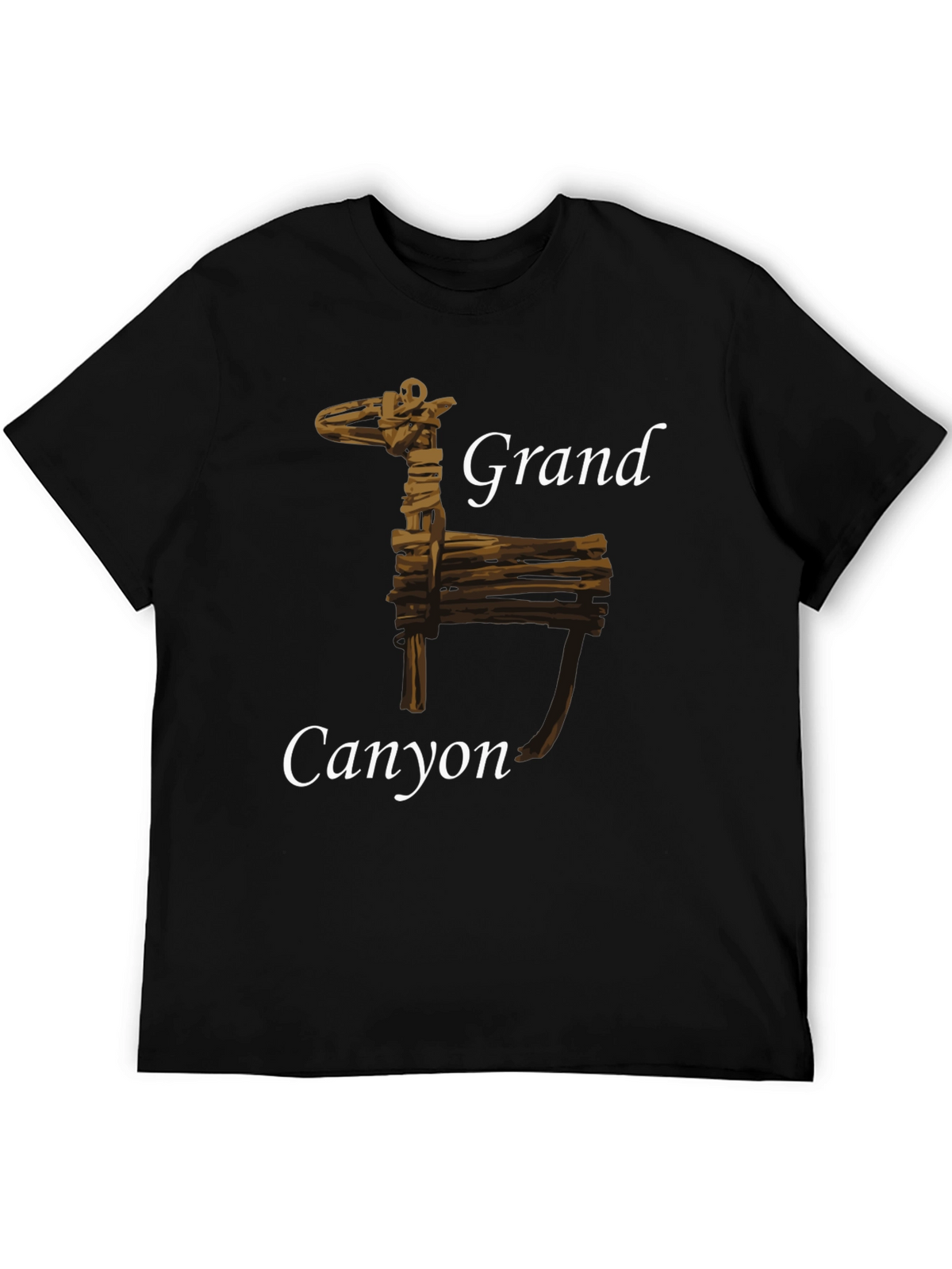 Grand Canyon Wooden Deer Black T-Shirt