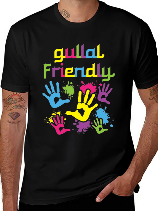 Gulal Friendly Holi T-Shirt Colorful Handprints