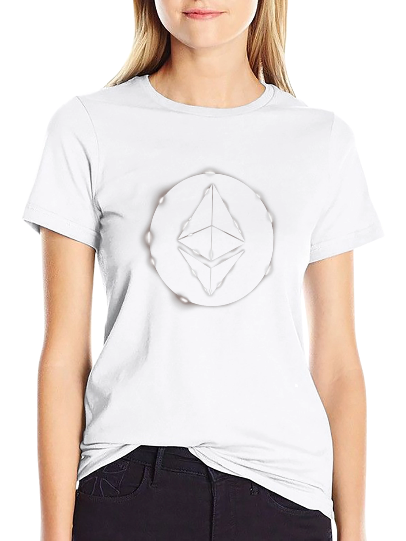 Ethereum Logo Graphic Print Black T-Shirt