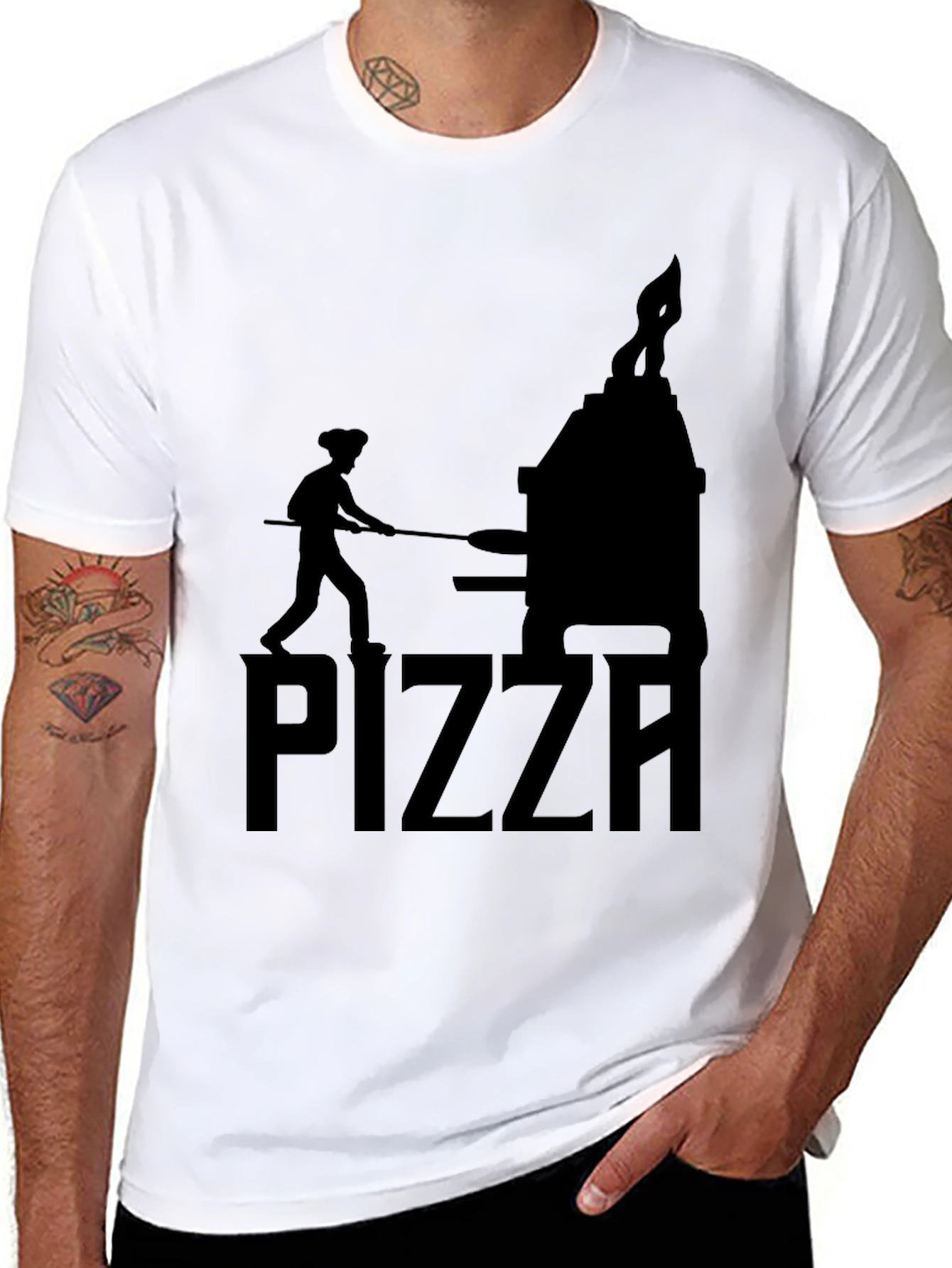 Pizza Chef Graphic T-Shirt - Unisex Black Tee