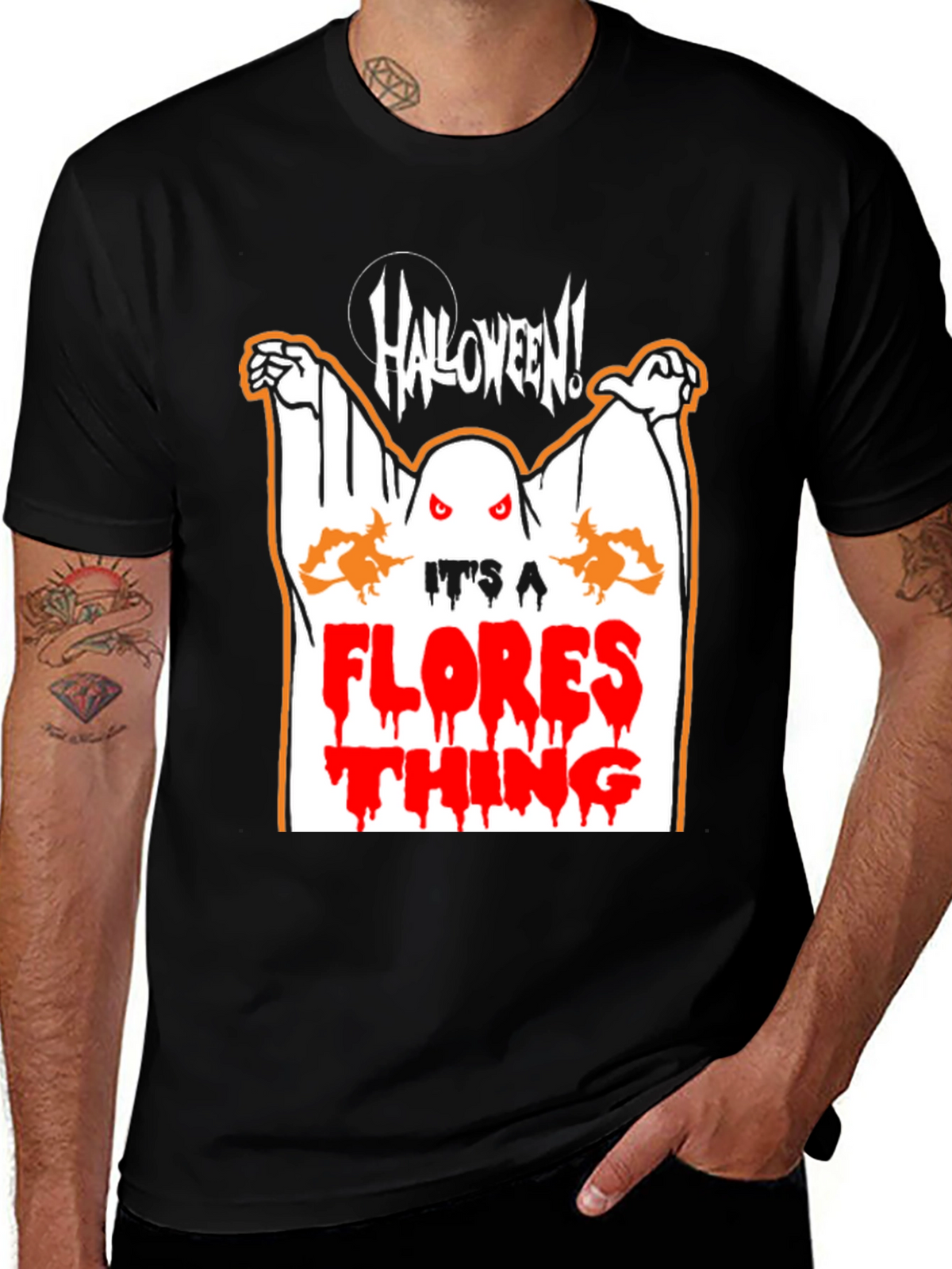 Halloween Ghost Flores T-Shirt