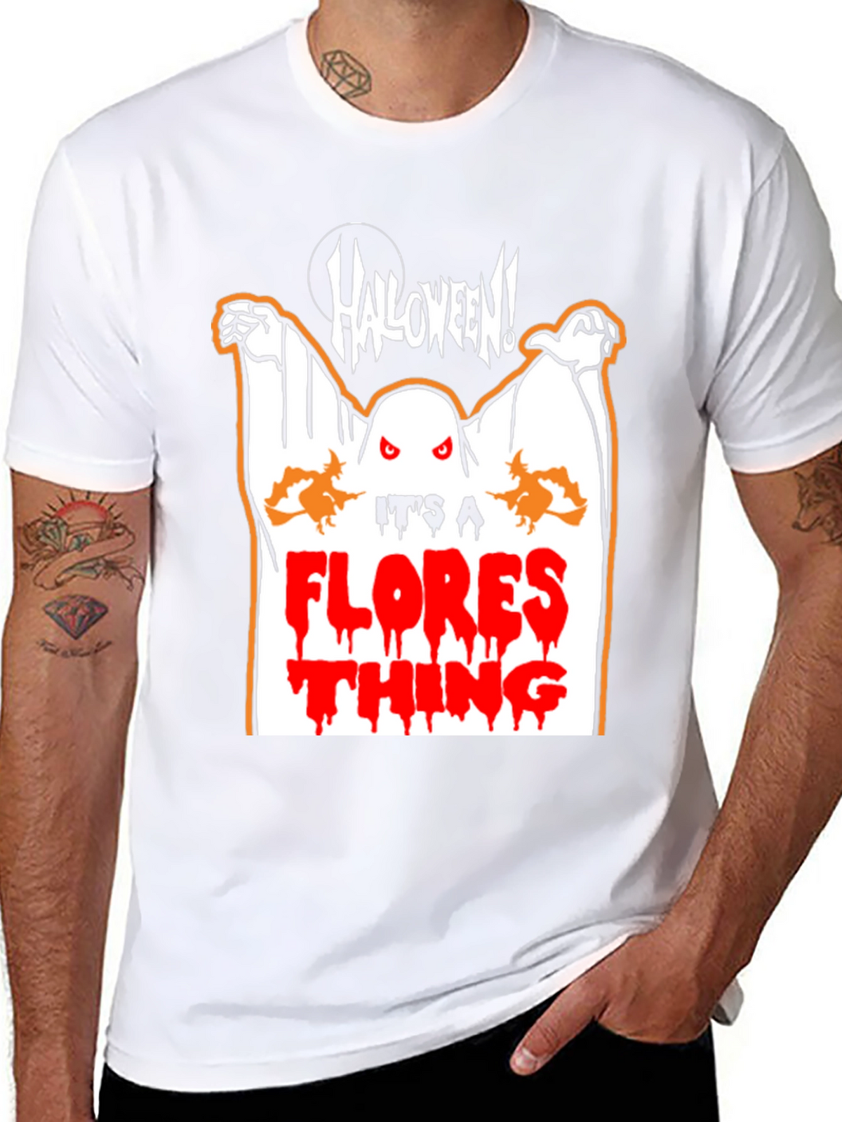 Halloween Ghost Flores T-Shirt