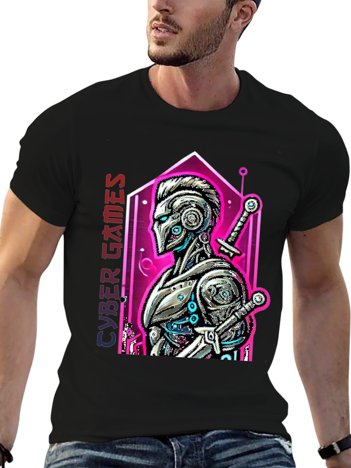 Cyber Games Robot T-Shirt - Cool Graphic Tee