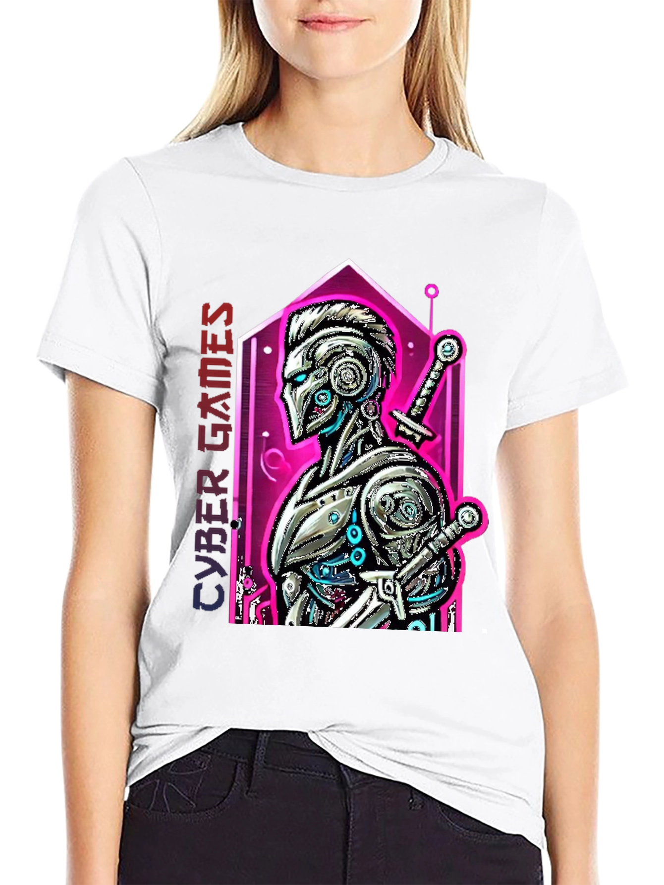 Cyber Games Robot T-Shirt - Cool Graphic Tee