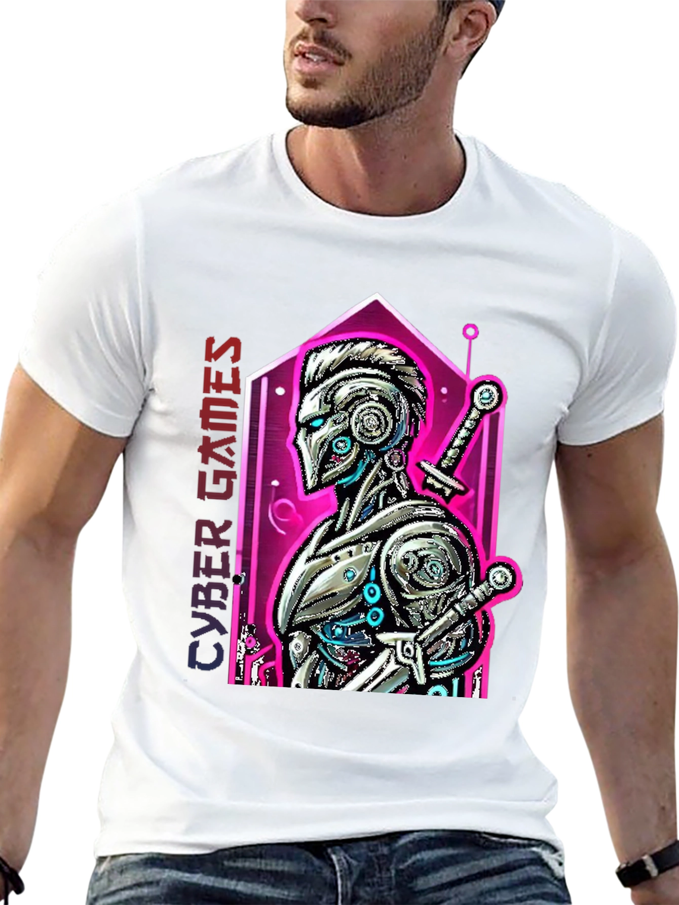 Cyber Games Robot T-Shirt - Cool Graphic Tee